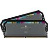 Corsair DOMINATOR PLATINUM RGB DDR5 64 GB (2x32 GB) 5200MHz C40 Memoria ottimizzata AMD (12 LED RGB CAPELLIX ultrabrillantes, Refrigeración de DHX patentada, Compatibilità AMD EXPO) Grigio Freddo