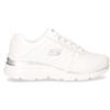 SKECHERS Fashion Fit Effortless Sneaker In Ecopelle Bianco Argento - Donna - Bianco Argento