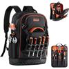 VEVOR Zaino Portautensili, Organizzatore per Attrezzi Pesanti, Zaino da Lavoro con Scomparto per Laptop e Base Sagomata, Borsa da Cantiere per Elettricisti, Riparatori e Tecnici HVAC, 65 Tasche