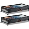 VEVOR Contenitore Sottoletto 915 x 460 x 185 mm Contenitori Sottoletto con Quattro Rotelle Girevoli a 360° e Coperchio Trasparente, per Vestiti, Scarpe, Coperte, Camera da Letto, Confezione da 2
