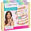 Make It Real 1728 Kit Braccialetti Fai da Te Dolci Dolcetti - 7 Braccialetti con Charm Dolcetti, Lettere in Metallo e Perline Dorate - Idea Regalo
