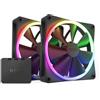 NZXT F140 RGB Fans - RF-R14DF-B1 - Personalizzazione avanzata dell'illuminazione RGB - Raffreddamento silenzioso - Doppia (Controller INCLUSO) - Ventola da 140 mm - Nero