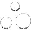 ENTREPLATA Set di 3 cerchi Bali in argento 925 orecchini a forma di creolo etnico unisex da 16 20 e 25 mm gioielli tribali artigianali fatti a mano Bali GR.