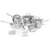 Amazon Basics pentole, padelle e utensili in acciaio inox, Batteria cucina da 15 pezzi