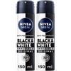 Nivea (Beiersdorf SpA) Nivea Men Black & White Invisible Original Spray 150 ml, Deodorante spray uomo antitraspirante 72h Set da 2 2x150 ml