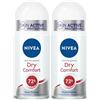 Nivea (Beiersdorf SpA) Nivea Dry Comfort Deodorante Roll On 50 ml, antitraspirante 72h con formula Dual Active Set da 2 2x50 ml Roll-On