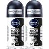 Nivea (Beiersdorf SpA) Nivea Men Black & White Invisible Original Roll-on 6 x 50 ml, Deodorante roll on uomo antitraspirante Set da 2 2x50 ml Roll-On
