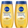 Nivea (Beiersdorf SpA) Nivea Olio Doccia Nutrimento Intenso 200 ml, Bagnoschiuma con Oli Naturali per una pelle morbida Set da 2 2x200 ml Gel doccia