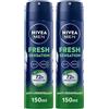 Nivea Men Fresh Sensation Deodorante Spray 150 ml, uomo spray per una protezione 72h 2x150 ml