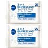 Nivea (Beiersdorf SpA) Nivea Salviettine Struccanti 3in1 Rinfrescanti 25 Pezzi, Salviette struccanti pelli normali e miste Set da 2 2x1 pz