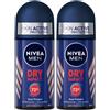 Nivea Men Dry Impact Deodorante Roll on 50 ml, uomo per 72h di protezione antitraspirante 2x50 ml Roll-On