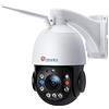 Ctronics 30X Zoom 5MP Telecamera Wi-Fi Esterno Metallo,Videocamera Sorveglianza 5/2,4Ghz e 150M Visione Notturna, Telecamere Rilevazione Umana/Auto Track/Zoom, Bluetooth/PC/Cloud, Metal, IP66 (Bianco)