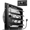 HG Power 350 mm Ventilatore di Scarico con Regolatore di Temperatura e Umidità 2200m³/h Ventilatore Industriale Intelligente da Parete con Motore EC per Cantina Garage Cucina Serra