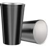 Youda Tazze Isolate a Doppia Parete in Acciaio Inossidabile (Set di 2) Impilabili,Tazza di Caffè/Tè/Bicchieri da Birra Refrigeranti, per Viaggi,Attività all'aperto, Campeggio e Tutti i Giorni,480 ml(Nero)