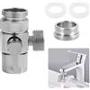 Wvxilyr Valvola Deviatrice a 3 Vie in Ottone Wvxilyr, Robinet Diverter, Compatibile M22-M24, Lucidato, Per Cucina e Bagno, Facile da Installare