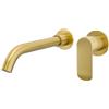 VALAZ Rubinetto per lavabo in oro opaco spazzolato incassato | monocomando, miscelatore acqua fredda e calda, risparmio idrico | installazione facile e veloce | ottone, inossidabile, elegante, rotondo
