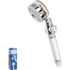 SPRHR Doccino per Doccia Alta Pressione Ventola Turbo, Soffione Anticalcare, Forte Spinta, Manopola di Arresto Dell'acqua, Cotone PP Sostituibile