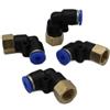CNCTEC Raccordo pneumatico angolare 90° con filettatura interna 1/8 - 4 mm IQS, 4 pezzi, collegamento push in, qualità industriale
