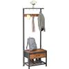 UnbYuro Appendiabiti con Scarpiera, stand appendiabiti con cassetto in tessuto e ripiano per camera da letto, ingresso con sgabello per scarpe per soggiorno, ingresso, armadi