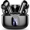 Btootos Cuffie Bluetooth, Auricolari Bluetooth 5.4 Stereo HiFi con 4 HD Mics, Mini Cuffie Wireless, 40 Ore Cuffiette Bluetooth per Androide/iOS, USB-C, Earbuds IP7 Impermeabili, LED Display