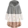 DUHGBNE Giubbotti Bambina Invernali 11 Anni Giacca in pile da donna Inverno caldo Taglie forti Top con cappuccio abbottonato carino Teddy Cappotto Capispalla con tasche Maglione Autunno