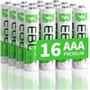 EBL 1.2V AAA Batterie Ricaricabili 1200 Tech, Pile Ricaricabili 1100mAh Ni-MH con Comodo Astuccio, Confezione da 16 pezzi