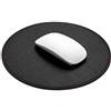ProElife Tappetino per mouse in pelle sintetica, rotondo, 220 mm, impermeabile, con bordi cuciti e base antiscivolo, per casa, ufficio, giochi, computer portatile, accessori per mouse (nero)