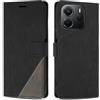 SONWO Cover per Redmi Note 14 5G / Xiaomi Poco M7 PRO 5G, Flip Custodia in PU Pelle, Cover a Libro Portafoglio con Slot per Schede e Supporto Stand per Redmi Note 14 5G, Nero