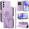 Bravoday Cover per Samsung Galaxy A55 5G, Custodia in PU Pelle Portafoglio Flip Schede con Slot per Carte, Magnetica Antiurto Cover per Galaxy A55 5G, Viola