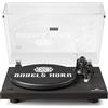ANGELS HORN ANEGLS HORN - Giradischi in vinile con uscita Bluetooth 5.0, Home Audio Black Modern Edition, trasmissione a cinghia a 2 velocità, include preamplificatore Phono, cartuccia magnetica AT-3600L e RCA