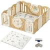 Gcarebb Box Bambini con Tappetino da Gattonare, Recinto per Bambini con Materiali Sicuri, Cancello Di Sicurezza, Forma Regolabile, Facile da Piegare, Antiscivolo (14 16 18 Pannelli)