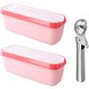 Kioiner 2 Pezzi Contenitori per Gelato, 1.5L Vaschetta Gelato, Contenitori per Gelato Fatto in Casa con Coperchio per Gelato Fatto in Casa, Sorbetti, Yogurt, con Paletta per Gelato