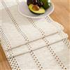 Miuyunya Runner Tavola Moderno, Retrò Bohémien Centrino Rettangolare Cotone Lino Lavabile Rustico Fattoria Macramè Runner da Tavolo Decorazione per Cucina Festa Compleanno 30 x 183 Bianco Beige