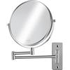 AumVum Specchio ingranditore per trucco da 8 pollici, specchio bifacciale 1X/10X con braccio estensibile, girevole a 360°, per toeletta e bagno, finitura cromata
