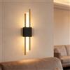SENQIU Applique da Parete LED Moderna, 10W Lampada da Parete Interno Creativo Design, Lampada LED da Muro Interno Oro Nero per Camera da Letto Soggiorno Corridoio Sala da Pranzo, Bianco Caldo 3000K, 40CM