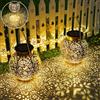 Goffii Lanterna Solare da Esterno Vintage, con Accensione Automatica, IP65 Impermeabile e Resistente al Sole, Luci Decorative a LED per Giardino, Terrazza, Patio, Cortile(2 Pezzi)