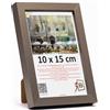 3-B - Cornice portafoto modello Mega in grigio acciaio - 10 x 15 cm - con vetro acrilico