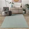 Mias Teppiche Mia's Teppiche Comfort Tappeto moderno a pelo corto, lato inferiore antiscivolo, lavabile fino a 30 gradi, morbidissimo, effetto pelliccia, Verde, 80 x 150 cm