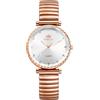 Lancardo Elegante orologio da donna elastico: grande quadrante in acciaio inossidabile oro rosa cinturino elastico orologio da polso per compleanno