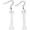 Miniblings osso orecchini gancio cane Stone Age ossa osso di cane bianco - gioielli di moda a mano in argento placcato Orecchini I