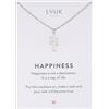 LUUK LIFESTYLE Collana con Ciondolo Cactus e Carta HAPPINESS, Argento, 50cm