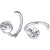 CHIC & ARTSY Orecchini a cerchio piccoli Huggie in argento sterling 925 Orecchini a cerchio con zirconi cubici sintetici Comfort Sleep per donna
