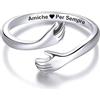 NONNA PROFESSIONISTA Anello Donna Amiche per Sempre in Argento Sterling 925 - Regalo Compleanno Natale per Amiche, Donne, Sorelle - Anello Regolabile - Cofanetto incluso