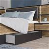Forte JABIM - 2 cassetti, in legno, colore: Nero/Grigio, 126,4 x 20,6 x 60 cm