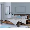 Forte ATTALYAR Letto, materiale in legno, Old - Wood Vintage/effetto cemento grigio scuro, L x A x P: 196,4 x /95 x 207,5 cm