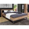 Forte DALATE Letto, in legno, rovere Catania/nero opaco, L x A x P: 181,6 x 98,5 x 211 cm