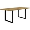 Forte TABLES Tavolo non allungabile, in legno, rovere Artisan, gambe in metallo nero, L x A x P: 180 x 74,7 x 90 cm