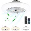 Izrielar Ventilatore da Soffitto con Luce e Telecomando, 80W Smart LED Dimmable Ventilatori da Soffitto 3 Light Color Change e 6 Velocità Della Ventola per Camera da Letto Soggiorno