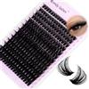WENDY LASHES Ciuffetti Ciglia Finte C-Curl 80D Extension Ciglia Individuali Naturali 10-18mm Mixed Soft Cluster lashes Riusabile DIY Lash Extension a Casa(FKDP-lash-80D-C-1018)