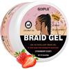 WOZUTUNT Gel lisciante per trecce, per trecce, trecce, controllo dei bordi, tenuta forte, non si sfalda, anti-crespo, facile da usare, per donne (250 ml, gusto fragola)